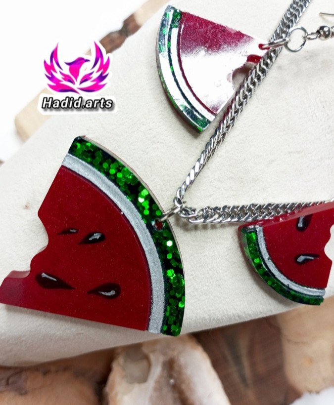 ست گردنبند هندونه ای یلدا